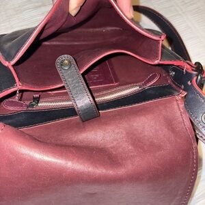Coach Burgundy Leather Patch Crossbody